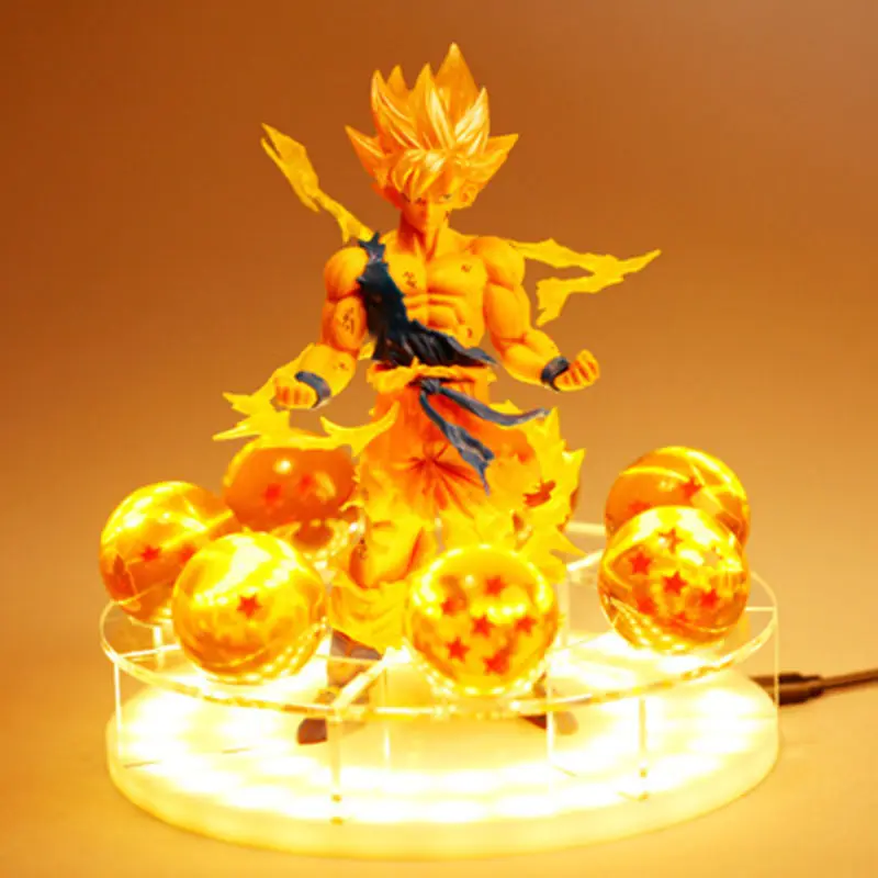 Dragon Ball Son Goku Animation periferiche Battle versione danneggiata Crystal LED Lamp comodino Desktop Ornament giocattolo creativo per ragazzi