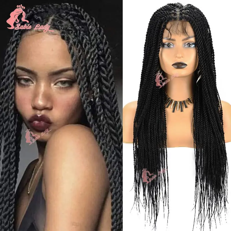 

Full Lace Front Braided Wigs for Black Women Synthetic Senegalese Twist Goddess Braiding Wigs Knotless Box Faux Locs Braids Wig