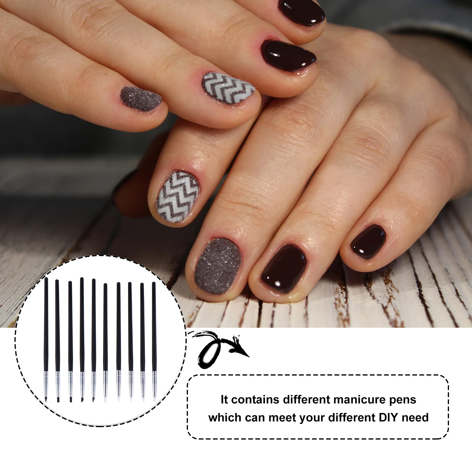 

10 Pcs Nail Art Pen Manicure Tools Soft Tip Sculpture Dotting Drawing Embossing Kit Silicone Brush Set Professional Home Use