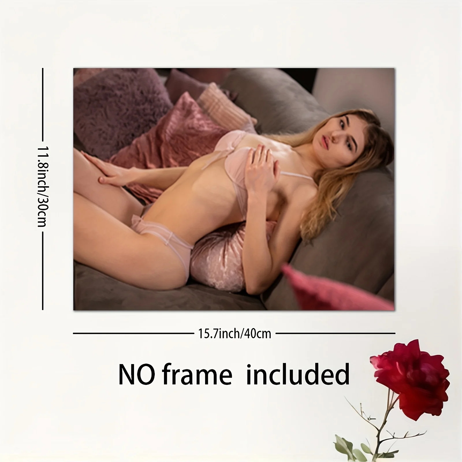 

Elegant Nude Female Canvas Art - Stylish Unframed Print with Pink Lingerie for Living Room or Bedroom Decor
