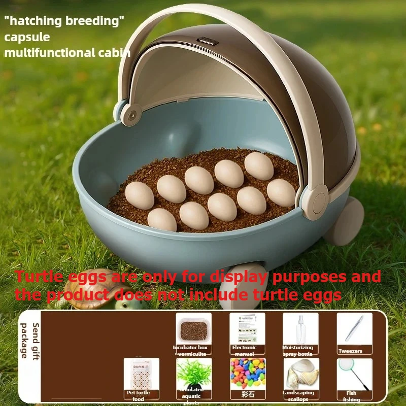Portable Turtle Egg Hatching Box - Transparent Observation Breeding Case for Aquaculture Education (Eggs Not Included)