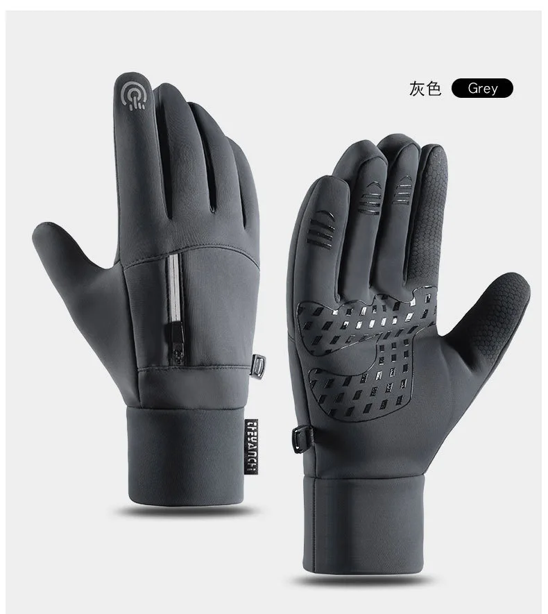 

Men's Black Winter Warm Touchscreen Non-Slip Gloves for Motorcycle Cycling Outdoor Sports