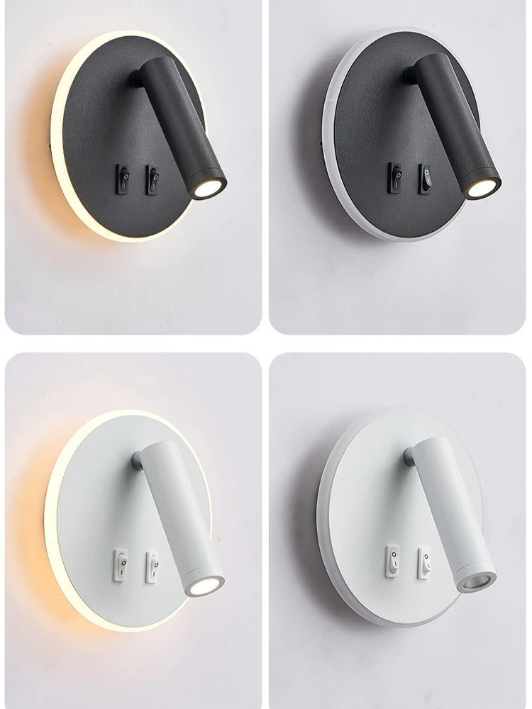 

LED Wall Mounted Reading Light with Switch And USB Port Rotatable Bedside Wall Lamp Wall Sconce Spotlight for Bedroom