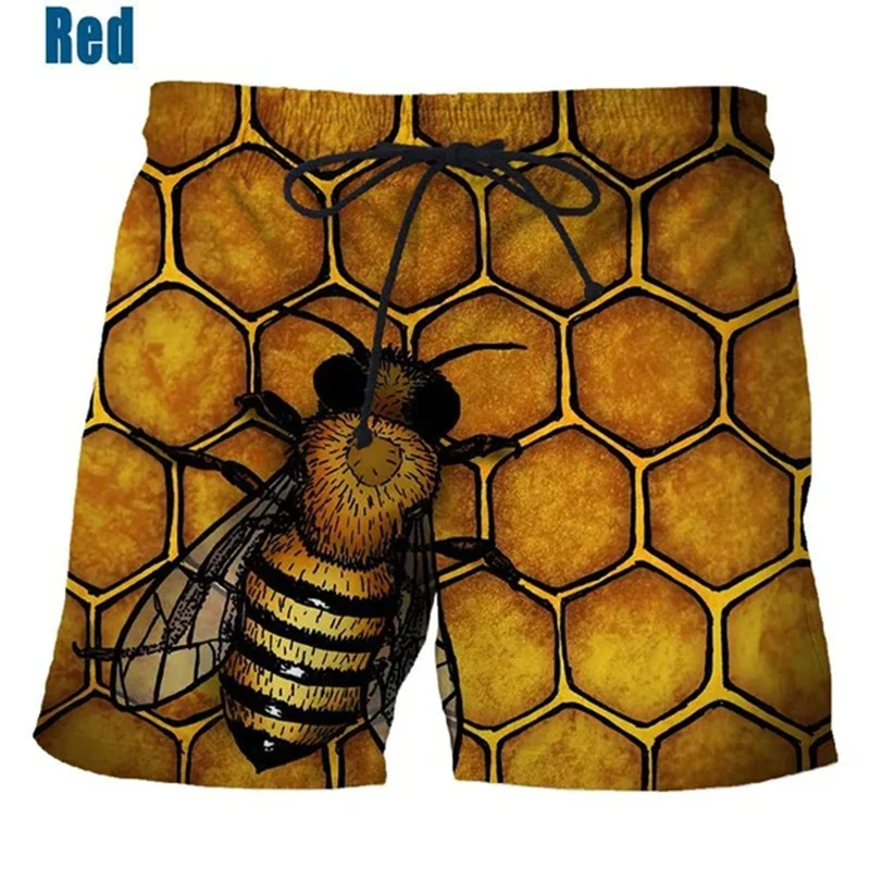 I più nuovi pantaloni da spiaggia con stampa 3D ape moda novità Animal Honey Bee pantaloncini Casual maschili Streetwear pantaloni corti traspiranti vestiti