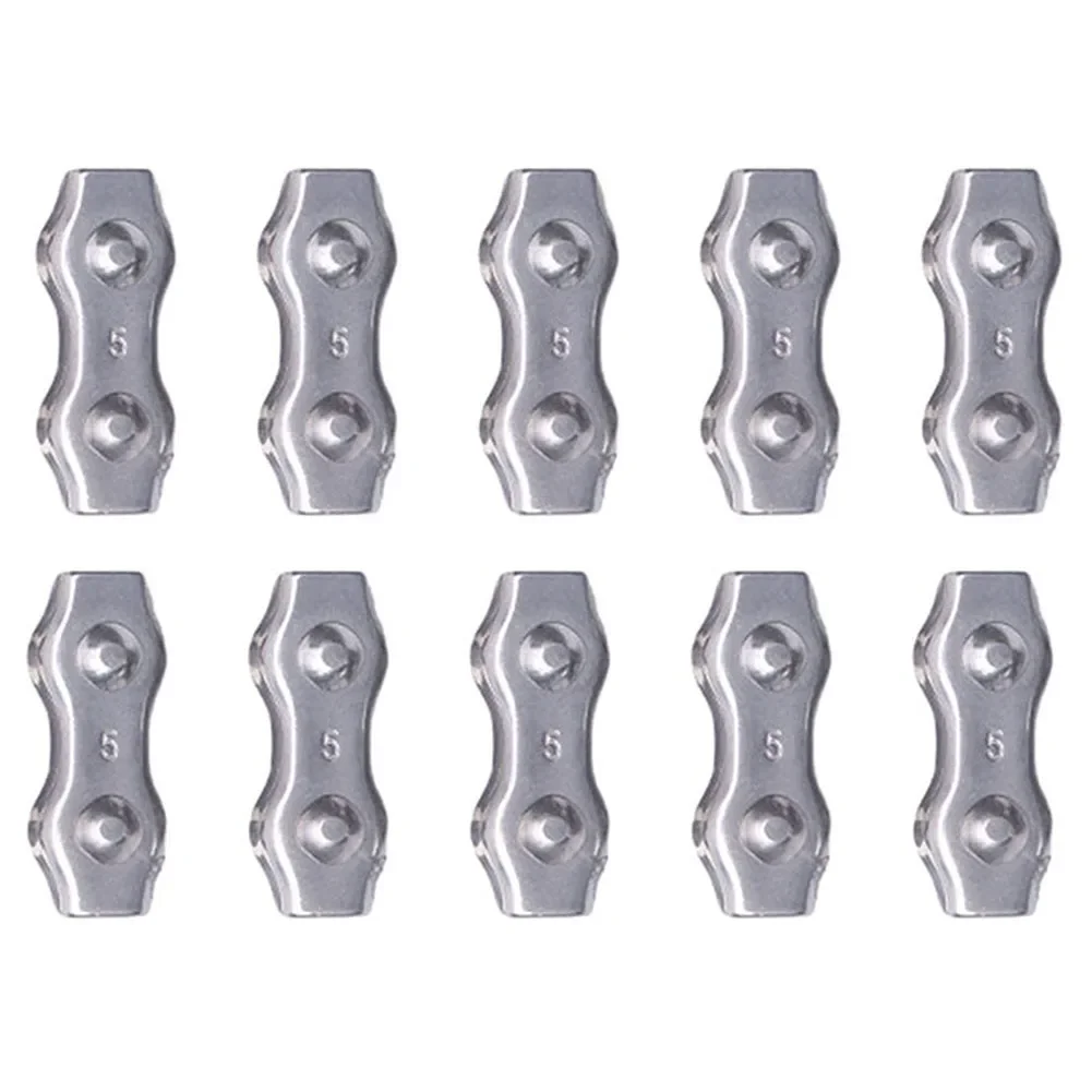 10PCS Wire Rope Clamp Rope Connector Duplex Clamp Stainless Steel For Wire Rope Stainless Steel Double Clamp Head Buckle