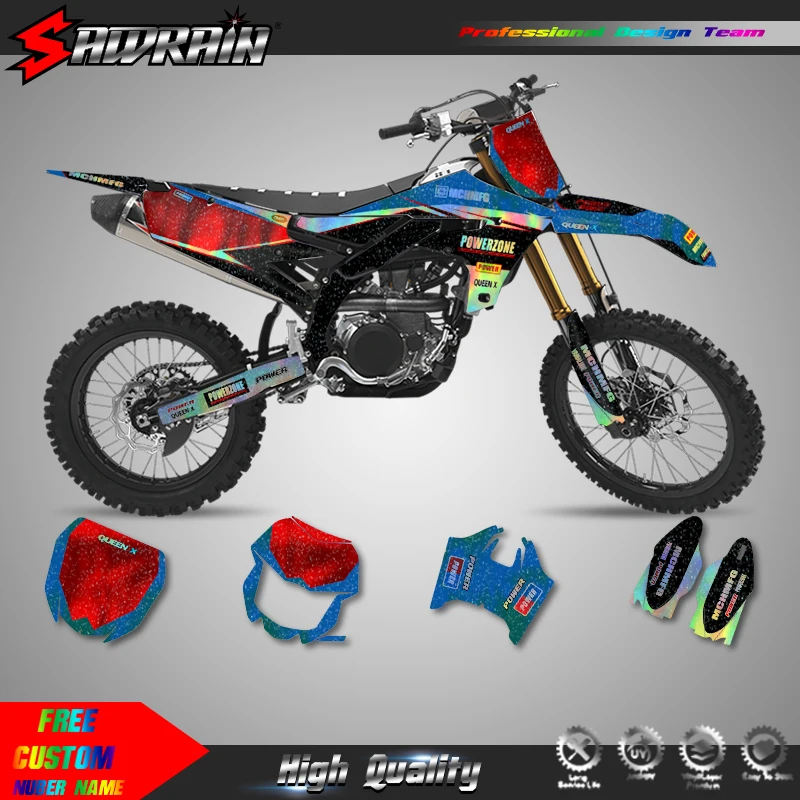 Sawrain Motorcycle Sticker Custom Team Graphics Decals Kit For YAMAHA 19-23 YZF250 18-22YZF450 19-22 WRF450 20-23 WRF250