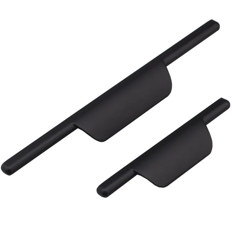 High-end American black wardrobe door handle, matte black cabinet handle for Nordic kitchen cabinets shoe cabinet drawer pulls