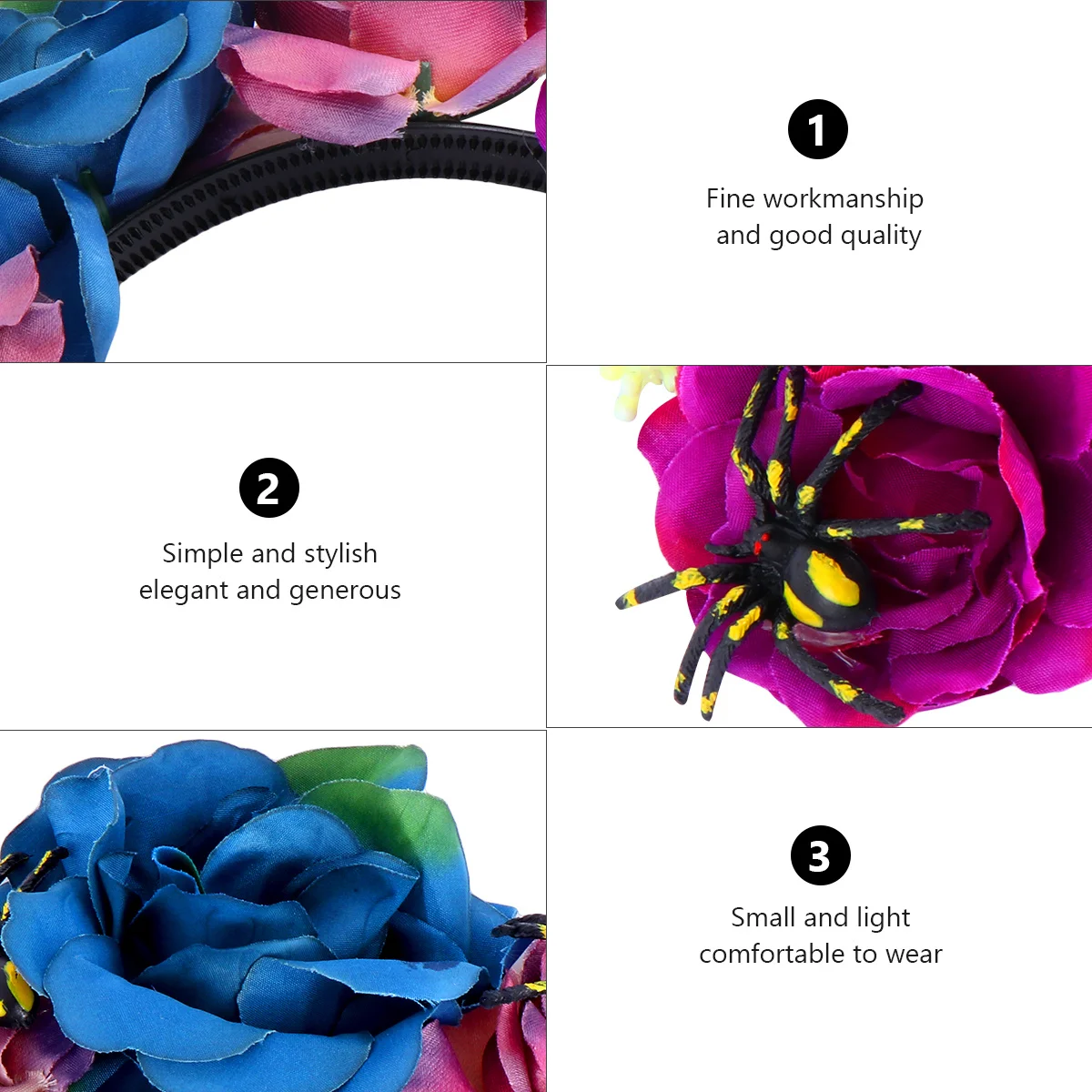 

Head Band Halloween Hair Party Hairband Imitation Flower Floral Garland Hoop Headband