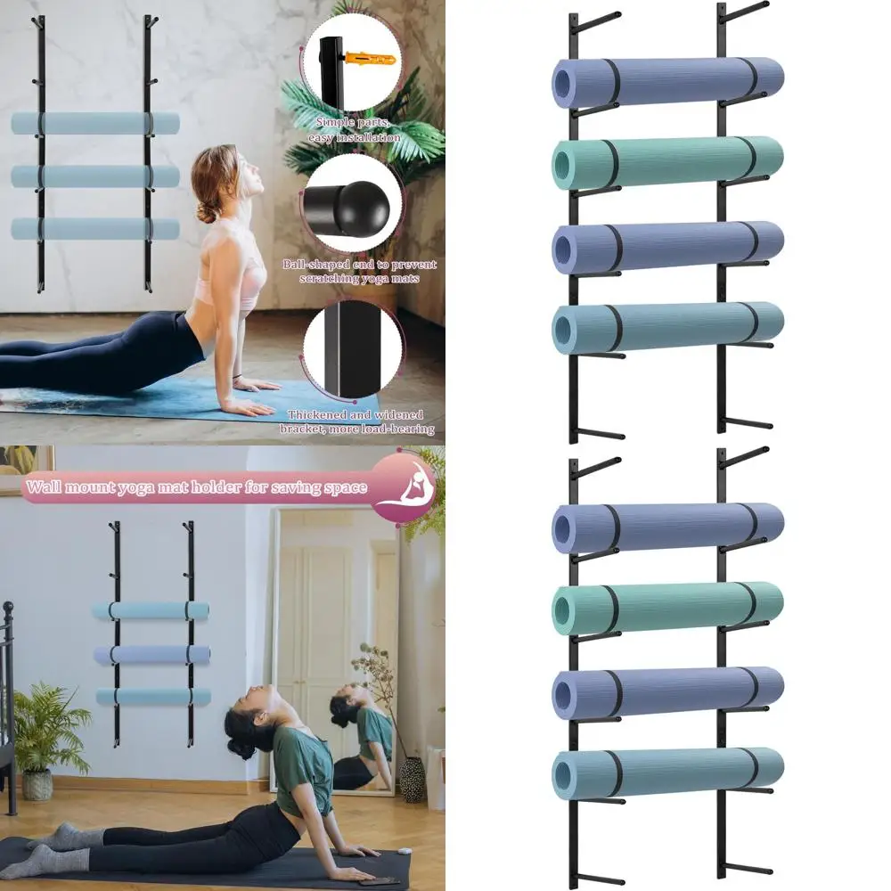 

Настенный держатель-органайзер для ковриков для йоги, пенных роликов, скейтбордов и лыжных досок