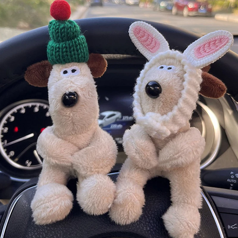 Plush Puppy Clutch Decoration Car Wiper Turn Signal Switch Decoration Cute Bowknot Dog Car Wiper Doll Interior Accessories
