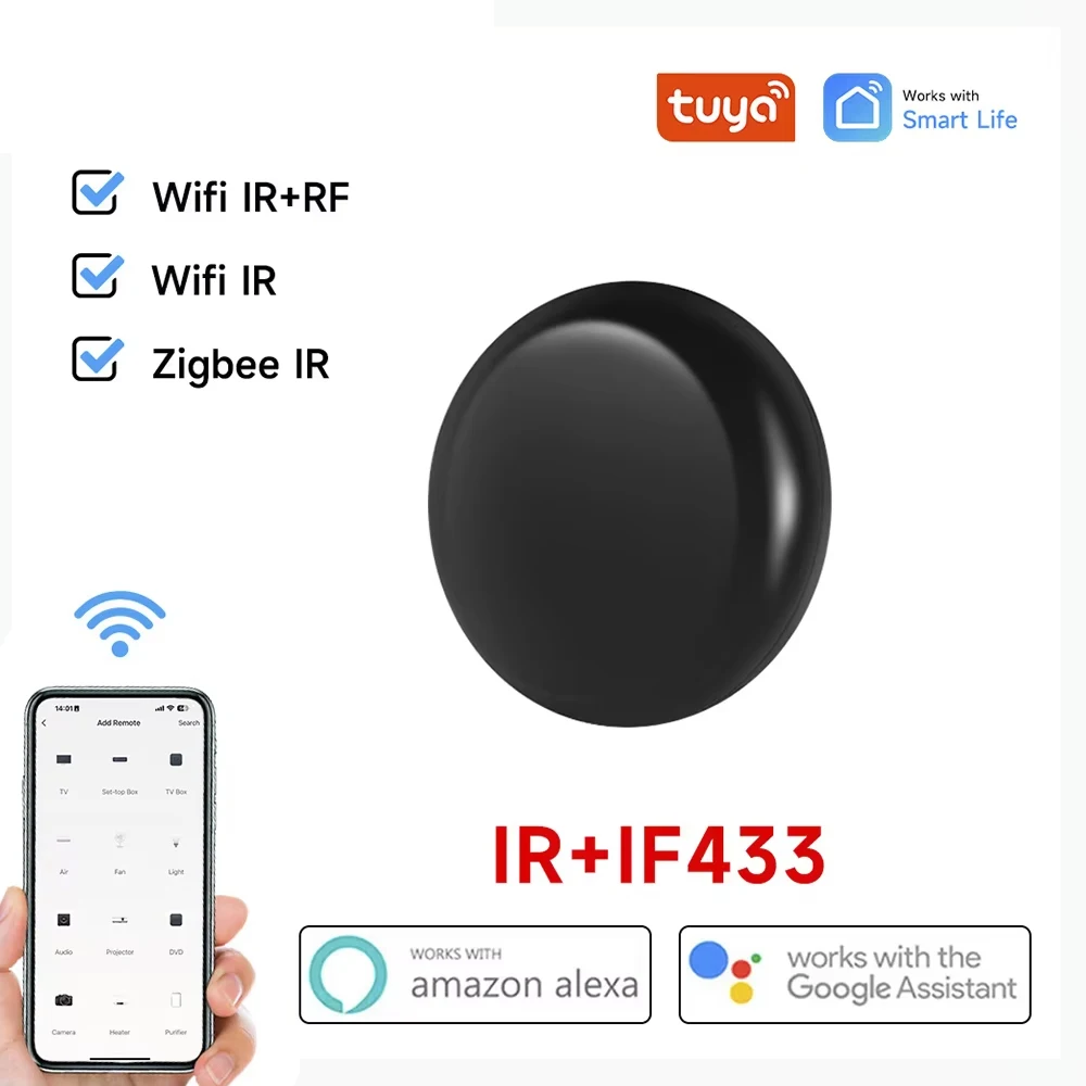 Tuya ZigBee Smart IR telecomando Wifi IR RF telecomando universale a infrarossi per supporto Smart Home Alexa Google Home