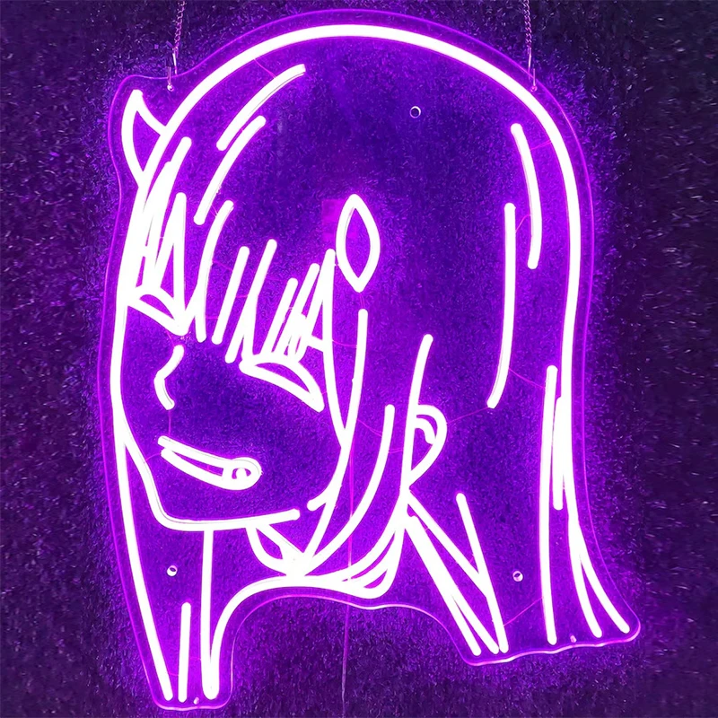 Custom Zero Neon Sign Anime Decor Two Led Wall Hanging Light Decor Signs Anime Lanyard Bedroom Wall Sign Custom Lamp