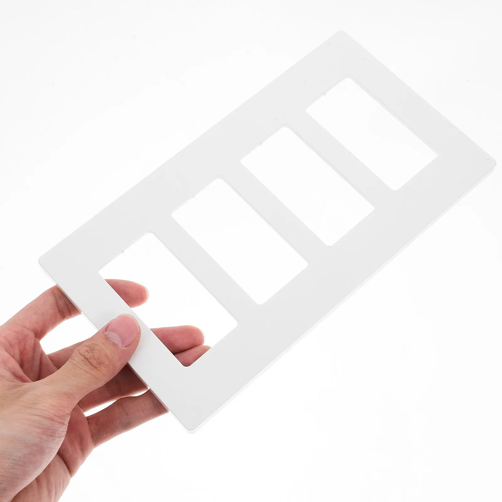 Double Screw Wall Plate White Minimalist Double Outlet Cover Plate Easy Install Switch Cover for Home Decor