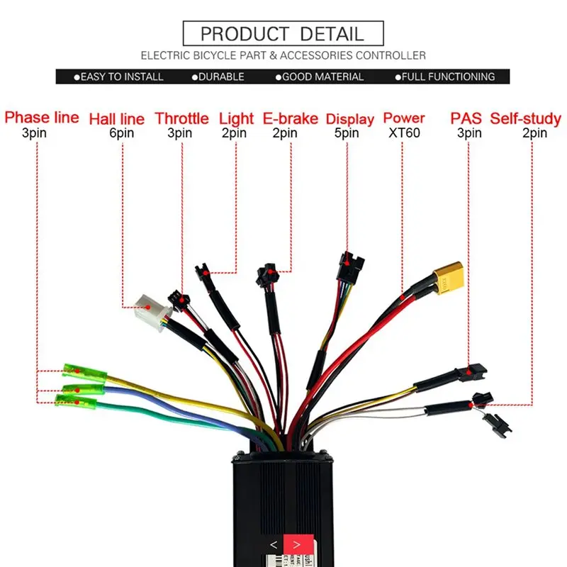 LLCS-2X Ebike Controller 36V48V 750W 1000W Brushless KT 30A Sine Wave Three-Mode Controller Electric Bike Accessorice