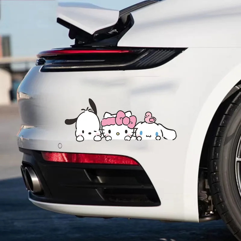 

Hello Kitty Cinnamoroll Cartoon Car Stickers Waterproof Scratch Cover Decorate Motorcycle Stickers Fun Vinyl Decals