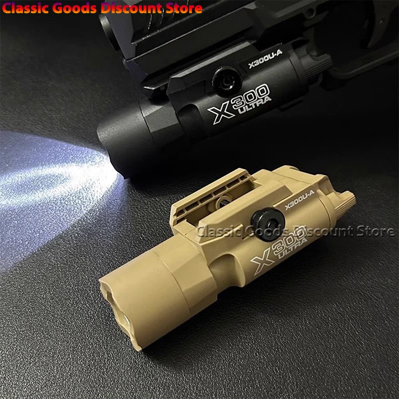 X300U-A ضوء تكتيكي متعدد الوظائف: لعبة بنادق الادسنس والصيد ومباريات CS وألعاب الحرب تناسب السكك الحديدية مقاس 20 مم