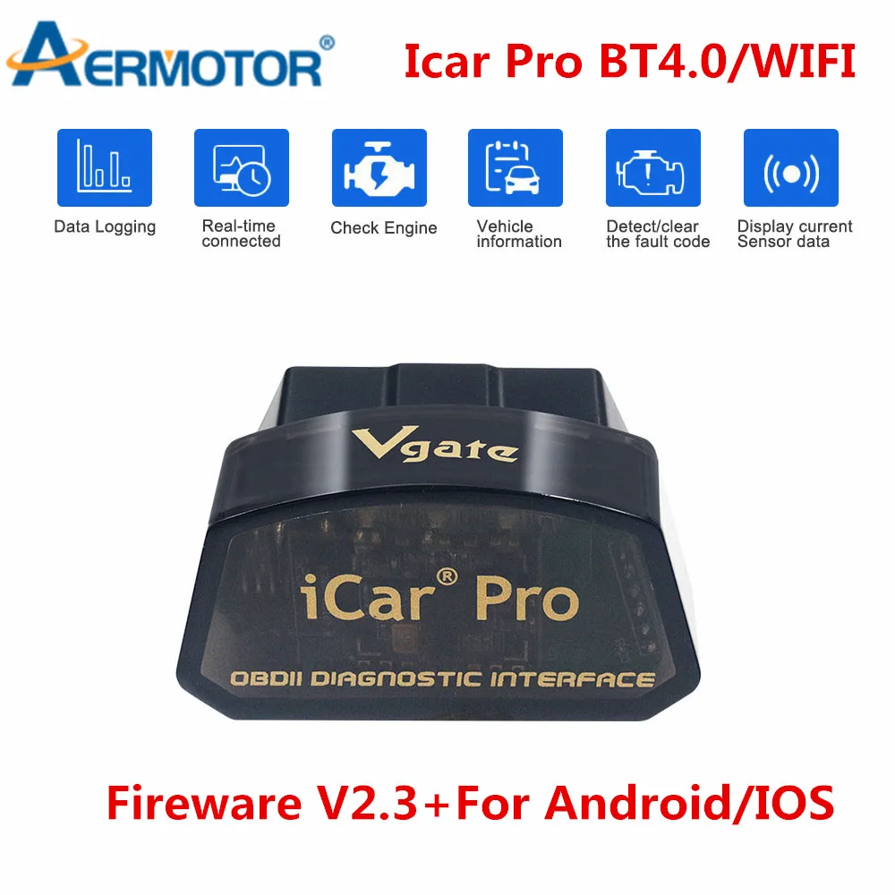 Vgate iCar Pro V2.3 ELM327 Bluetooth 4.0/WIFI OBD2 Auto Code Scanner For Android/IOS Car Diagnostic Tool PK ICAR2 ELM 327 V1.5