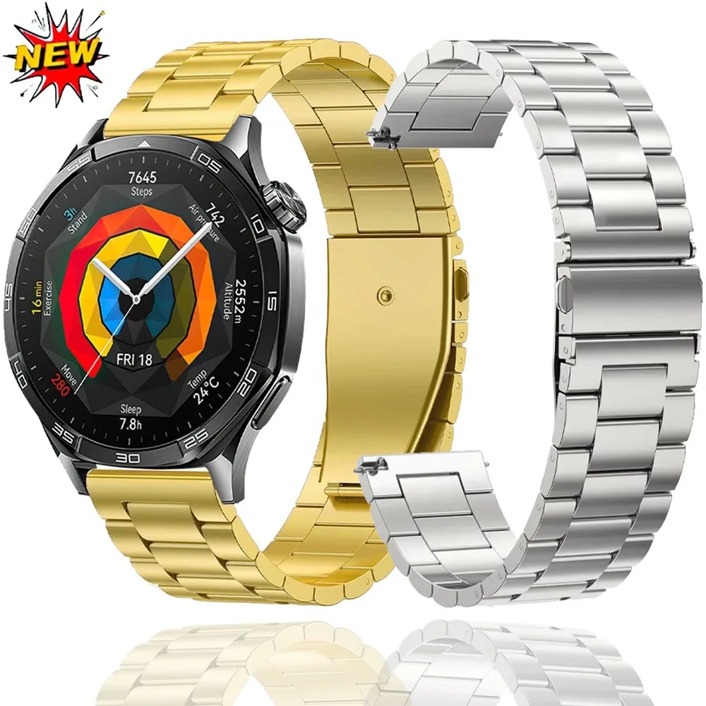 

Металлический ремешок 22 мм, 20 мм, 18 мм для Huawei Watch 5 GT6-5-4-3 GT6-5-3 Pro, браслет из нержавеющей стали для Huawei Watch 41 мм 46/42 мм 43 мм