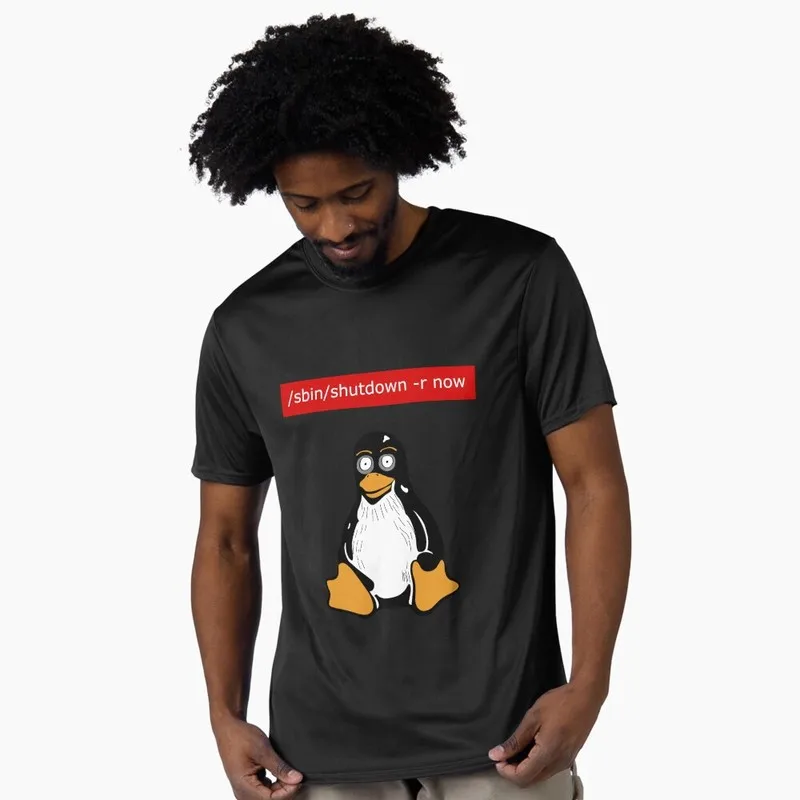 Funny Linux users! Reboot command Graphic T‑Shirt for Programmer Software Engineers Geek IT Developer Fan Gift Tees S-6XL