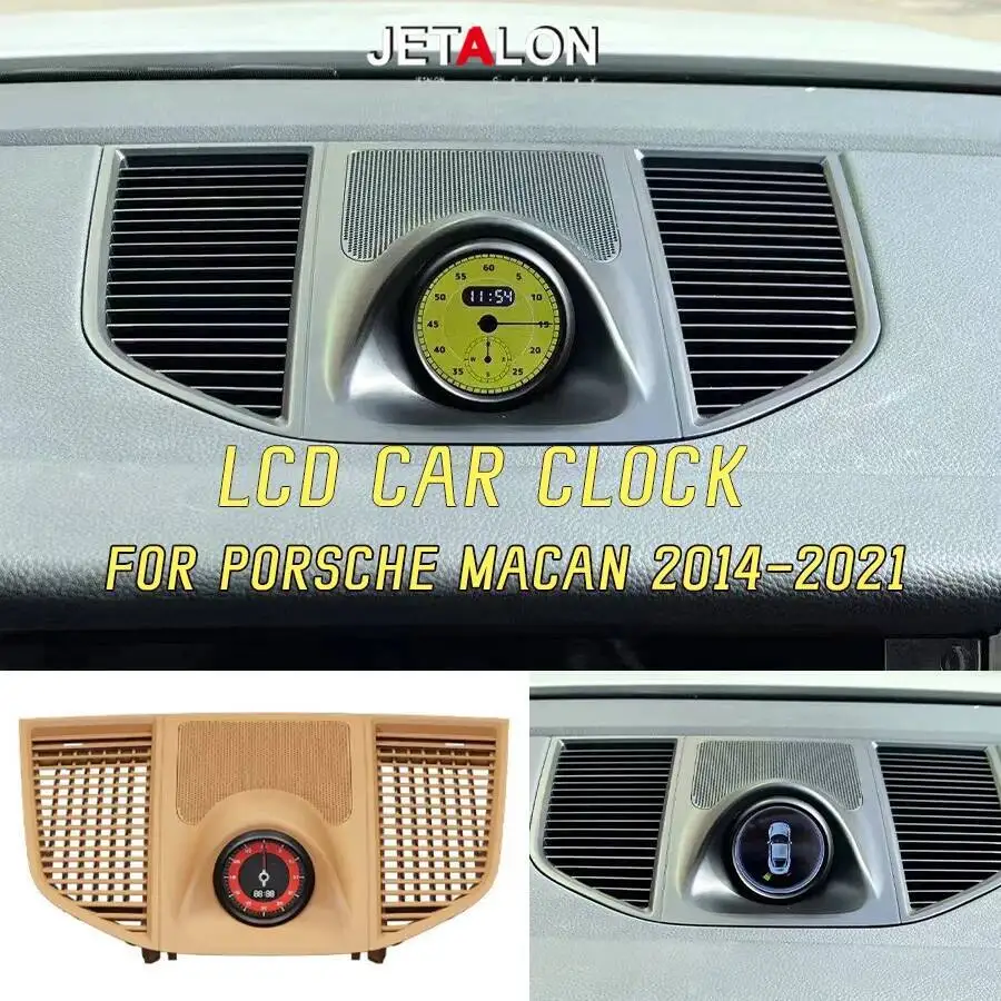 LCD Car Center Dashboard Clock Stopwatch Compass For Porsche Macan Watch 2014-2021 Interior Compass Modification Accessories