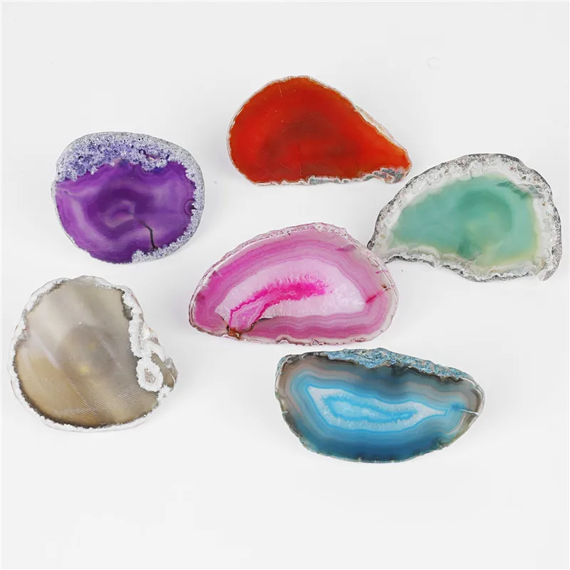 Natural Agate Stone USB Night Light Colorful Irregular Rock Mineral Quartz Slice Lamp Reiki Energy Gemstone Room Decoration Gift