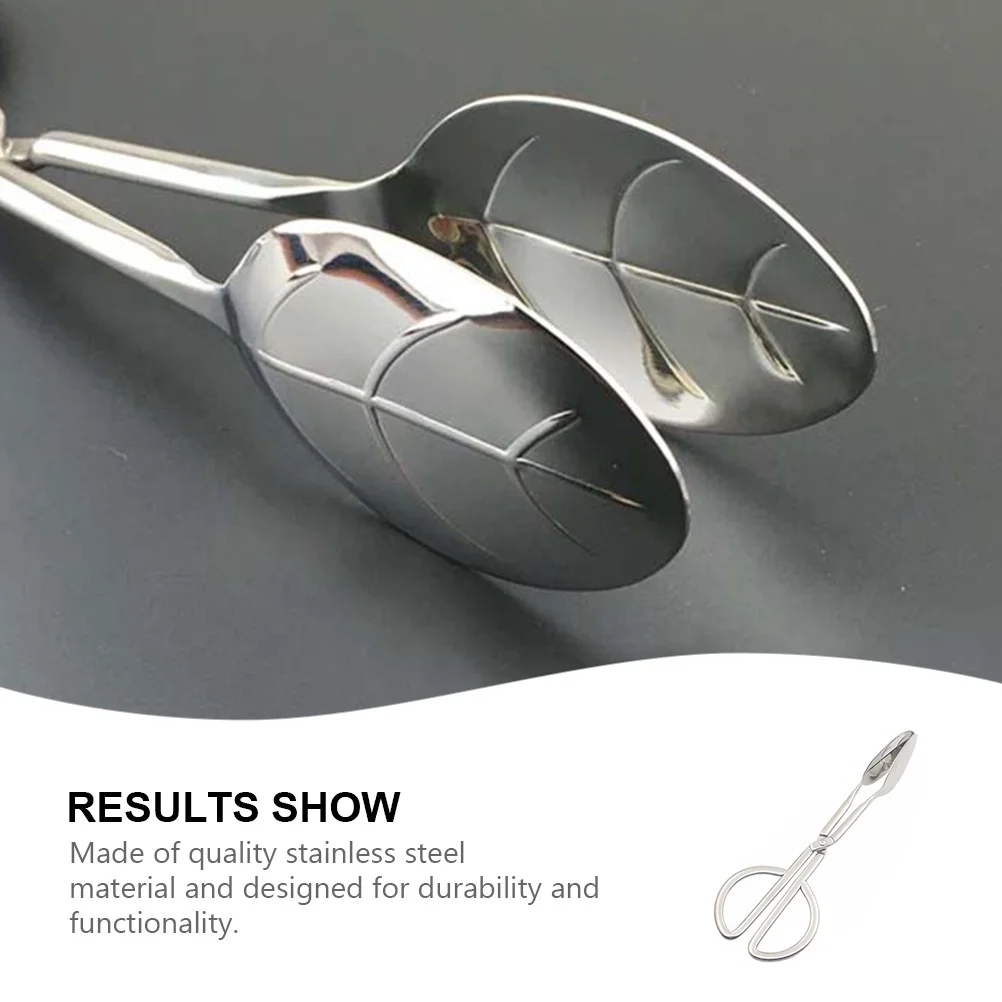 

1 шт. компактные кухонные щипцы из нержавеющей стали, противоскользящие щипцы для салата, простые в использовании для фруктов, овощей, выпечки, десертов