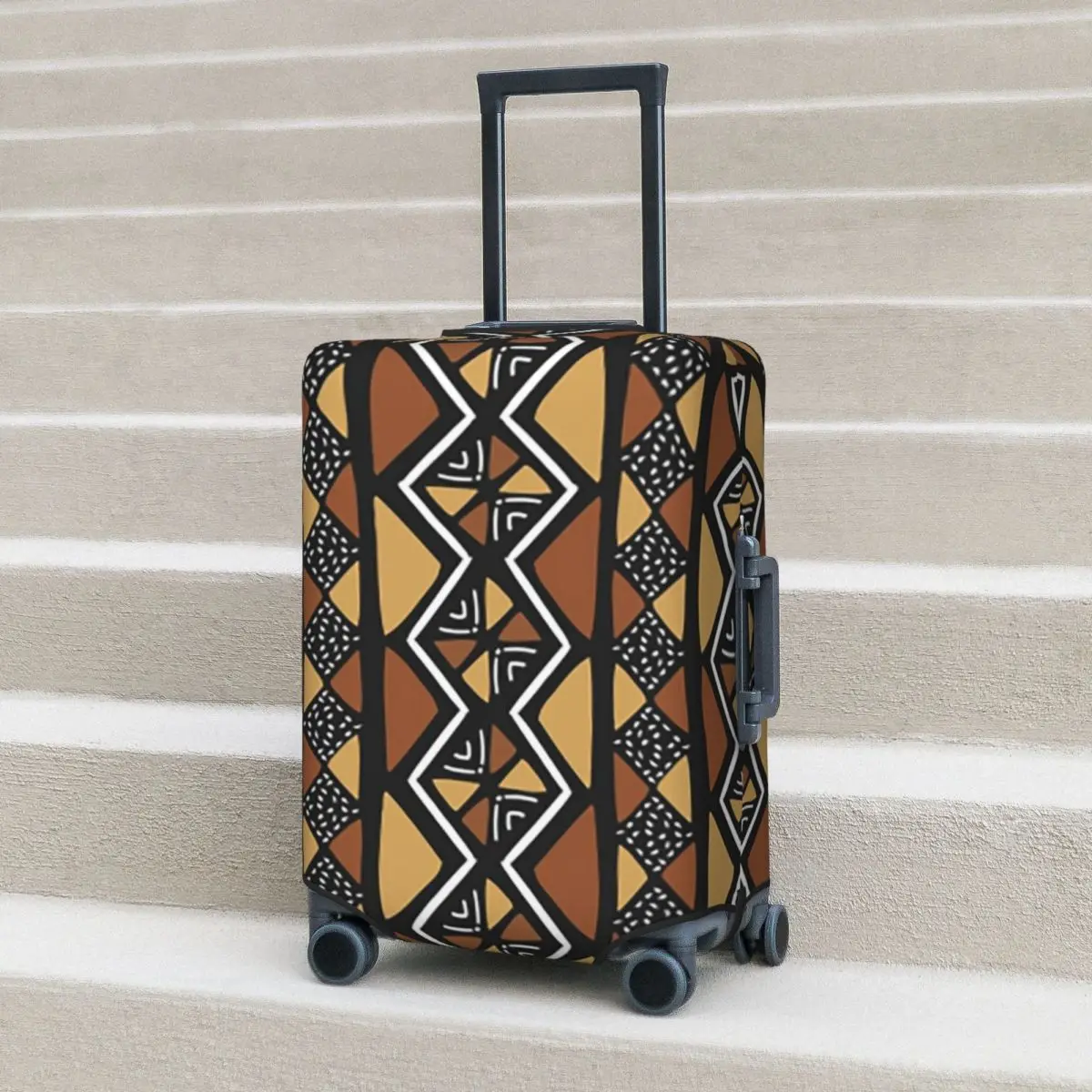 

African Mud Cloth Mali Suitcase Cover Protection Elastic Travel Luggage Protector Covers for 18-32 Inch