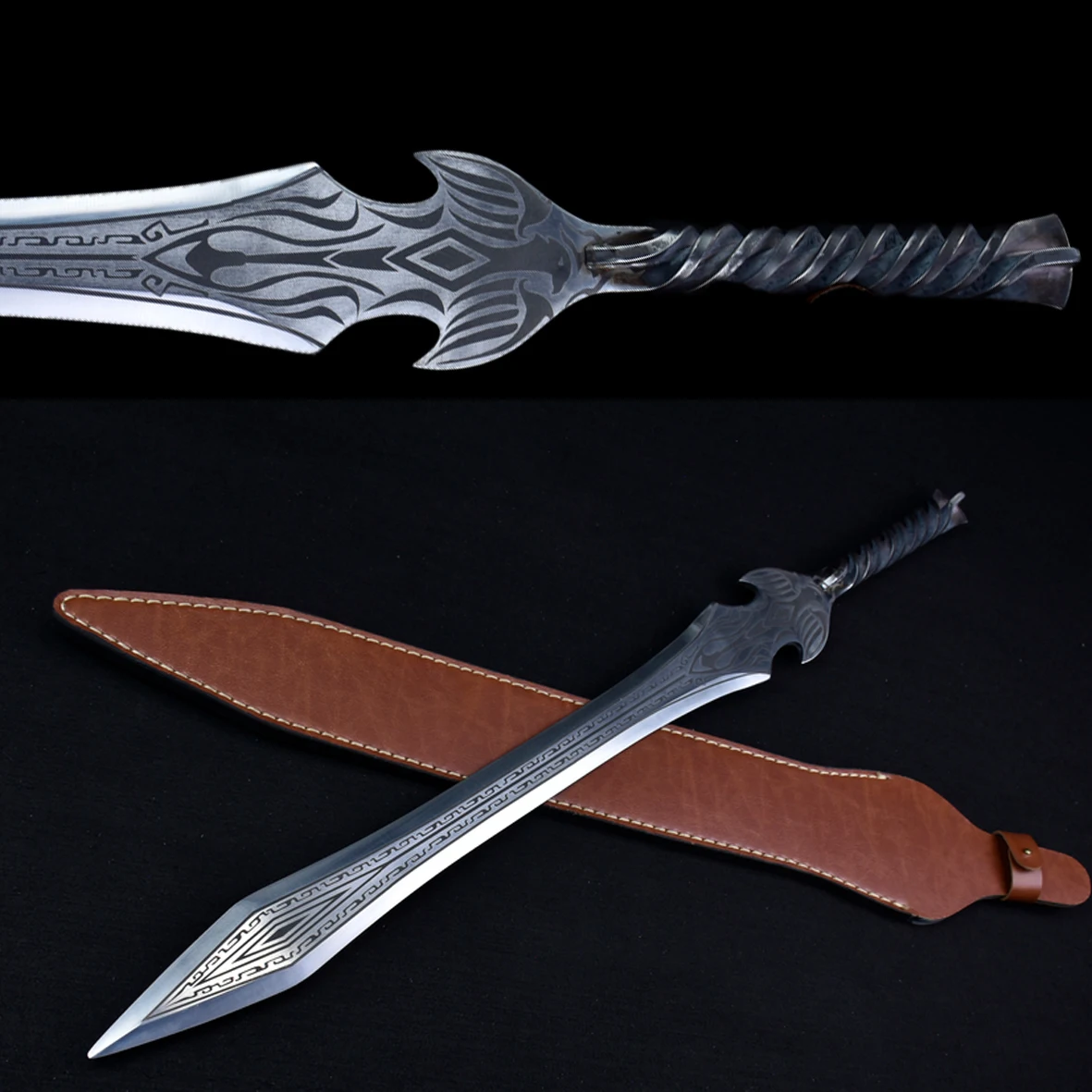79cm Medieval Nordic Viking samurai Sword Battle Preparation full tang Stainless steel katana Combat Training Sharp weapons