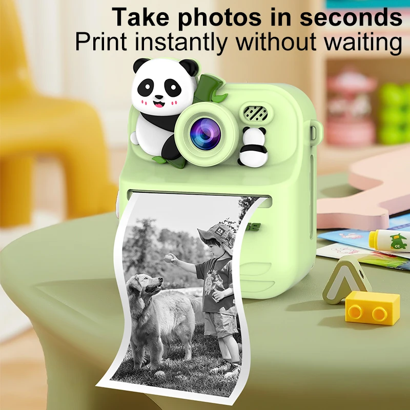 57mm Thermal Printer & Kids Camera Print Digital Dual Lens HD 1080P Video 32G Memory-card for Children Birthday Gifts