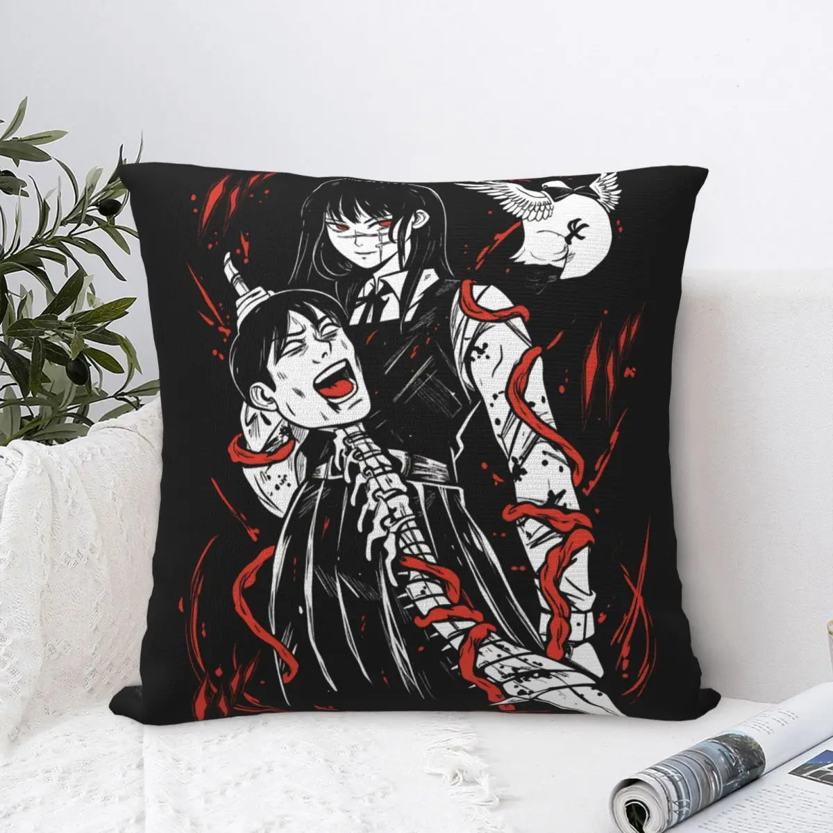 Yoru Chainsaw Man War Devil Square Pillowcases Bed Car Japanese Manga Cushion Case Creative Throw Pillow Case 40*40
