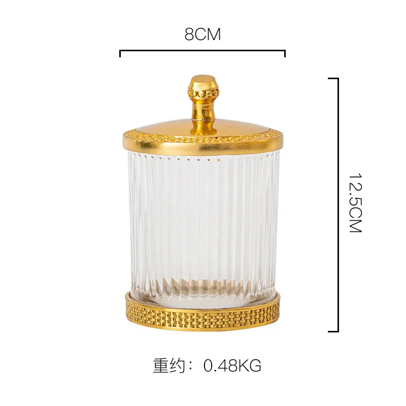 Transparent Crystal Hand Sanitizer Bottle, Brass Glass Wash Set, Premium Five-piece Set, Cotton Swab Box, Soap Dish.