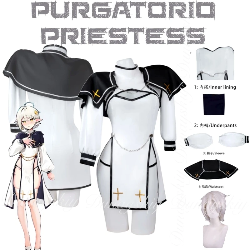 

Code: Revelation Game Purgatorio Priestess Cosplay With White Black White Little Boy's Classic Suit Cosplay Costume Full Set2025