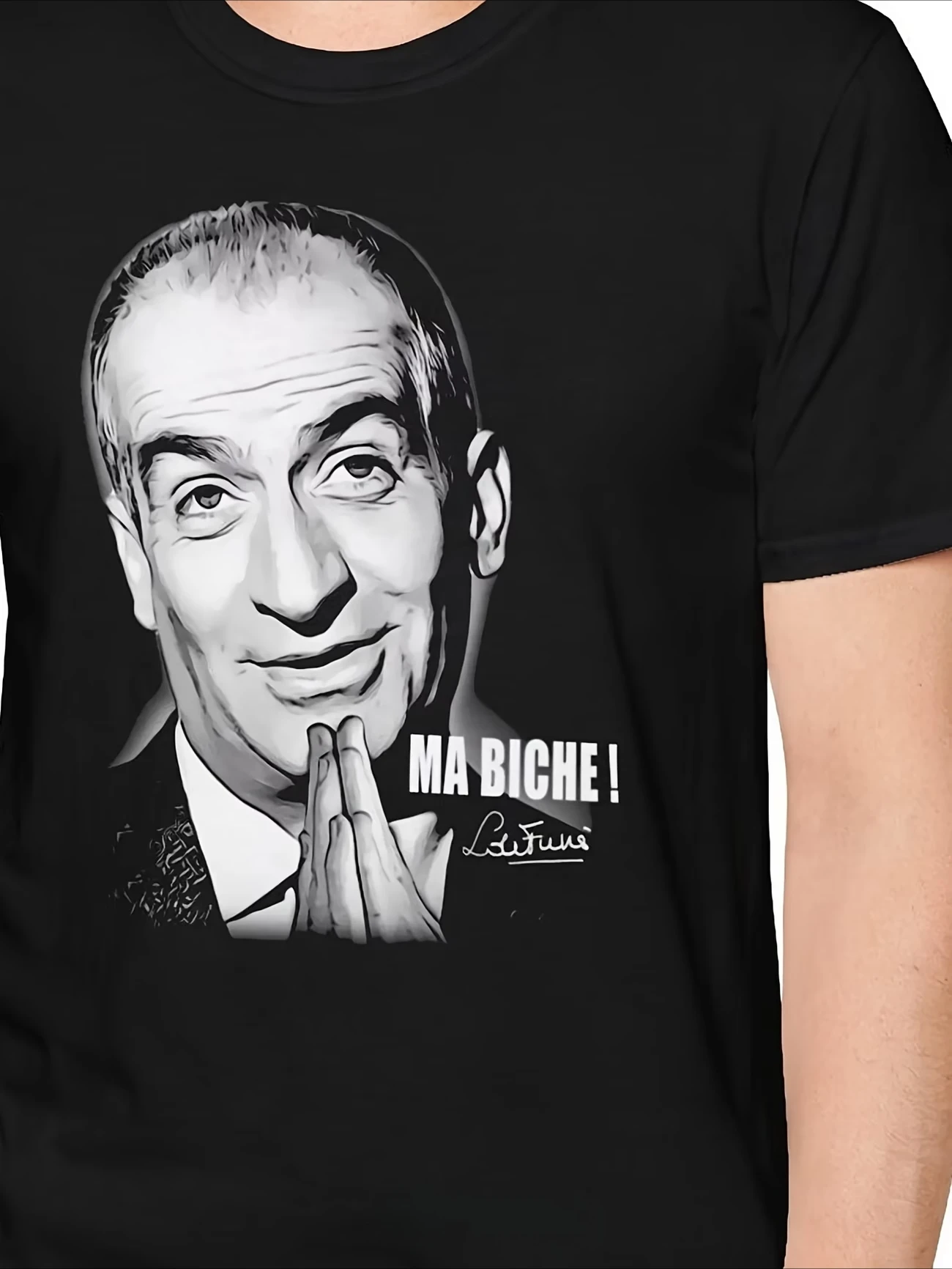 Ma Biche! Camiseta Gráfica Estilo Vintage Louis De Funes para Mulheres e Homens, T-Shirt Oversize de Algodão, Moda de Rua Verão Primavera Y2K Retrô