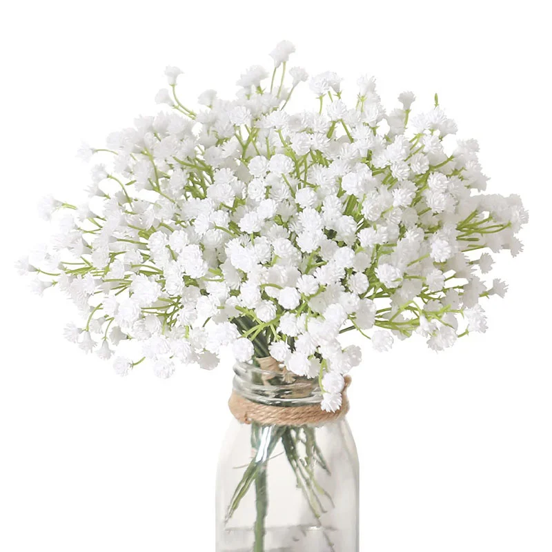 Artificial Baby's Breath Gypsophila Flowers Bouquets PU Fake Flower for Wedding Party Wreath Floral Arrangement Home Decoration