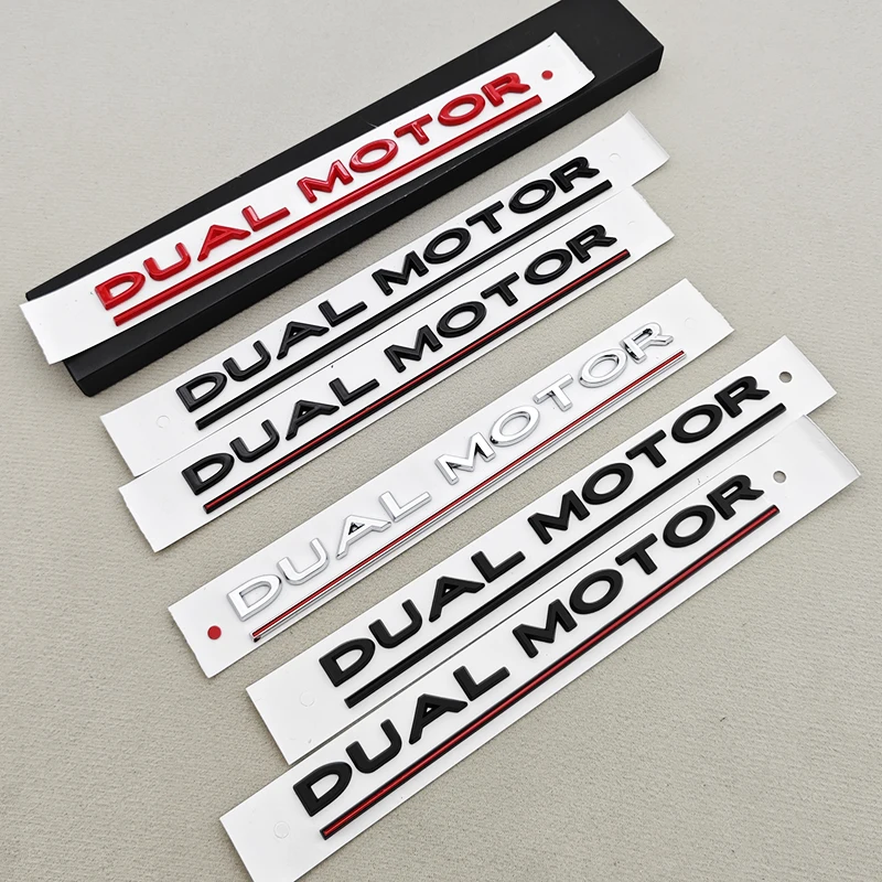3D ABS Car Logo DUAL MOTOR Performance Sticker Rear Trunk Badge Emblem For Tesla Model X Model 3 Model S Model Y Auto Accessorie