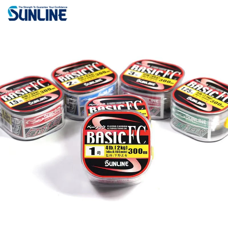 SUNLINE-BasIC FC Carbon Fiber Fishing Line, Transparent Color, 100% Original, 225m, 300m