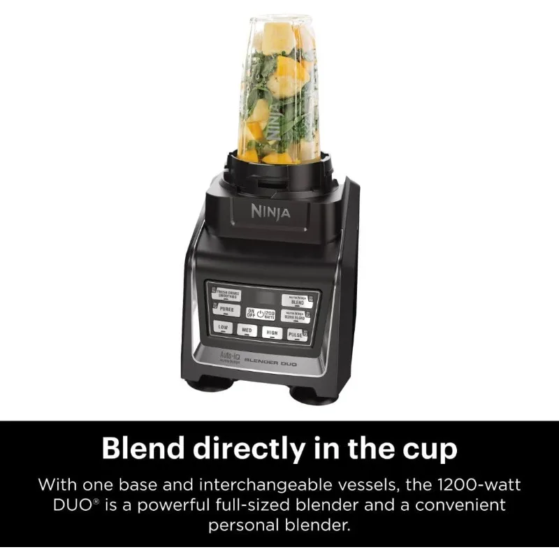 خلاط نينجا BL642 نوتري نينجا الشخصي والكونترتوب مع قاعدة iQ تلقائية 1200 وات، 72 أونصة. إبريق و18، 24، و32 أونصة. أكواب تو جو، أسود #4