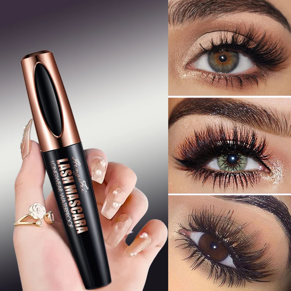 Waterproof, thick and curling mascara firmly fixes the eyelashes, making them look like your own natural eyelashes and enlarging