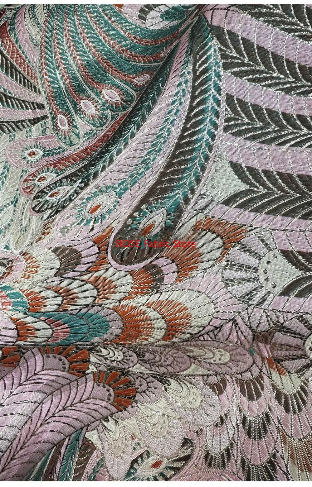 1 Meter Peacock Pattern Yarn Dyed Jacquard Fabric for Women's Dress Suit Bag DIY Sewing