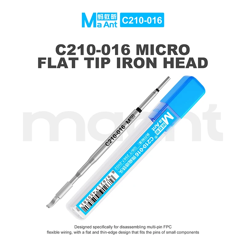 MaAnt C210-016 Micro Flat Soldering Iron Tip for Phone FPC Multi Pin Cable Desoldering Phone PCB Repair Tools