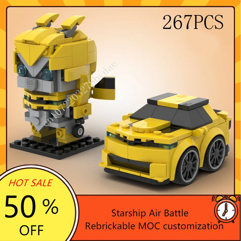 MOC Classic Cartoon Figures Puzzle Set - Yellow Bees & Camaro Prime Peterbilt 379  Architecture DIY Christmas Gift for Kids Ages