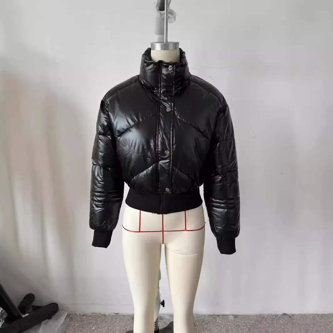 

Женская хлопковая куртка в европейском и американском стиле, лаковая хлебная куртка с ручной подкладкой, универсальная осенне-зимняя новинка, оптовая продажа