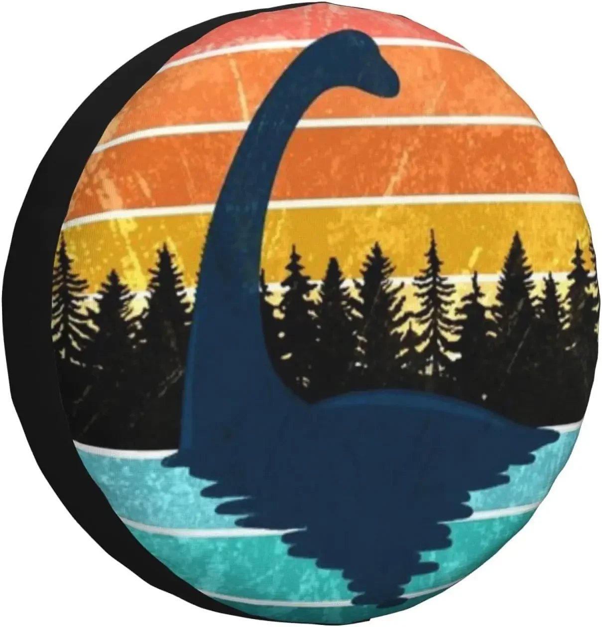 Loch Ness Monster Spare Camper Tire Cover Wheel Cover Weatherproof Dust-Proof Fit for Travel Trailer Truck SUV Rv Camper Vehicle