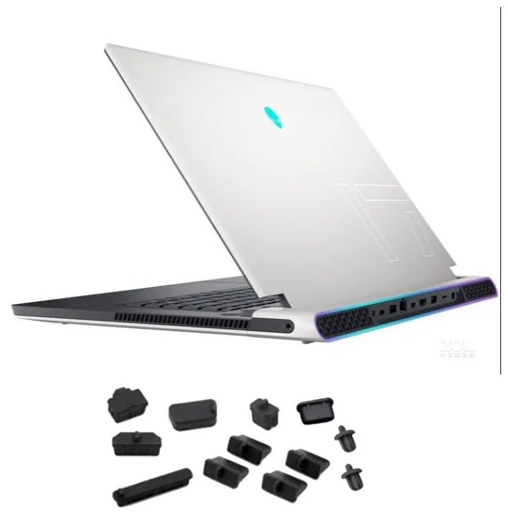 

Пылезащитная черная силиконовая заглушка для портов Alienware M17 R5 2022, M16 R2 2024, 2023, M18, X16 R1, X17, 16X Aurora