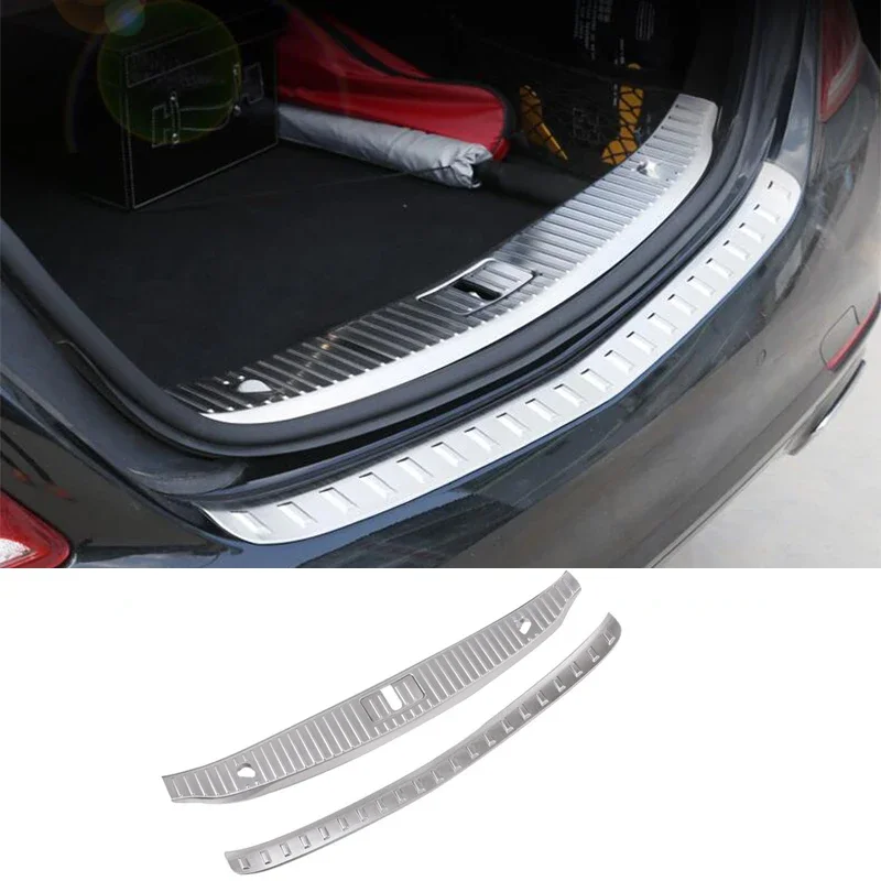 

For Mercedes-Benz S Class W222 2014-2020 Stainless Car Rear Bumper Protector Plate Decorate Cover Car Trunk Boot Trim
