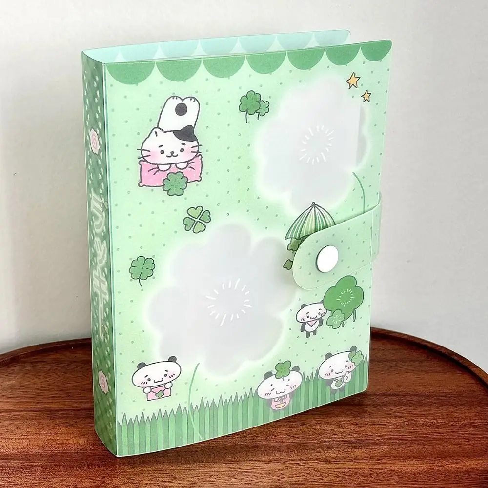 

Clover Design A6 Storage Binder Vintage Showa Style Panda Theme Stickers Binder Kawaii Fixed-page Sticker Storage Book Scrapbook