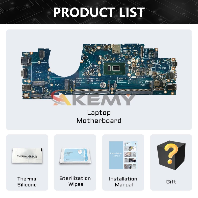 Imagem -06 - Akemy La-f391p Laptop Motherboard para Dell Latitude 7530 5290 02x71h 039ggh 0whpnw 0grnh7 Mainboard i3 i5 i7 7ª 8ª Geração Cpu