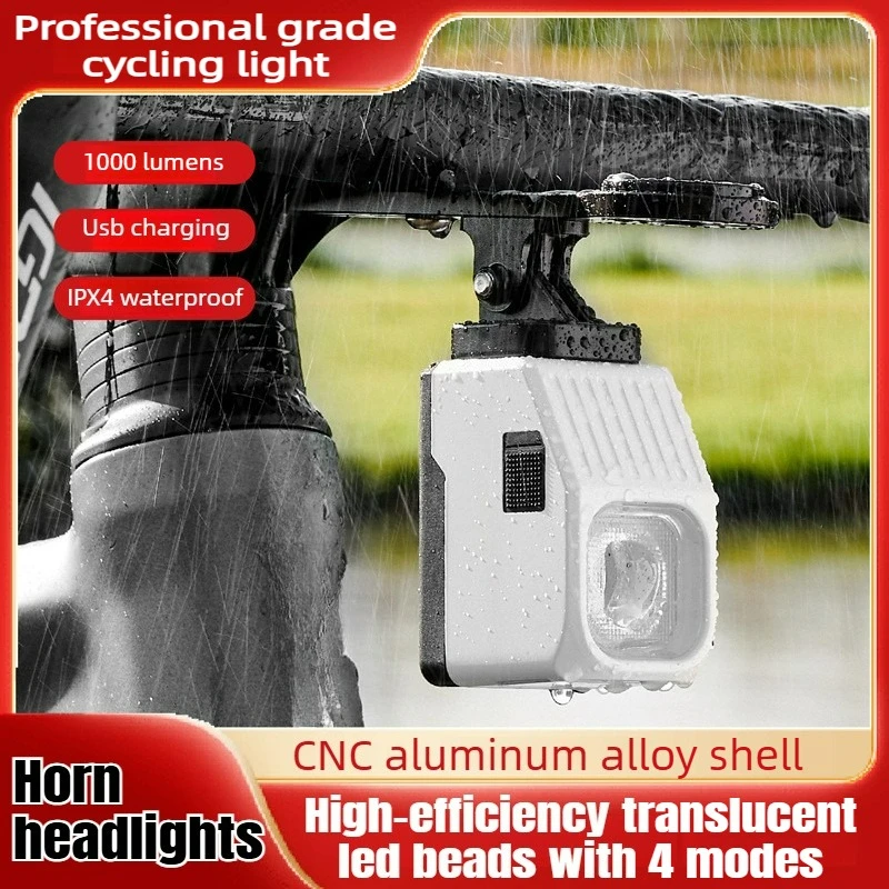 

1000LM Wireless Remote Control Bicycle Light with High/Low Beam Aluminum Alloy Headlights Cycling Headlamp Night Riding Lights
