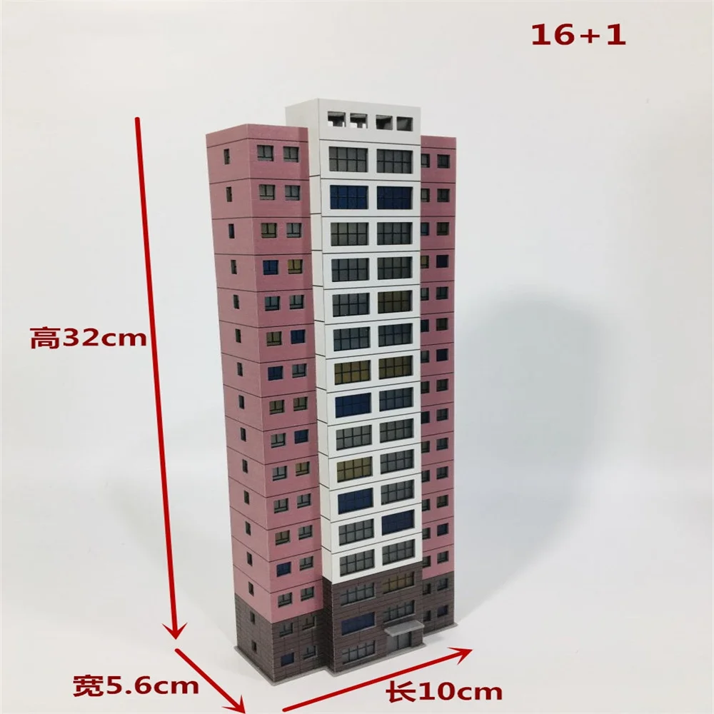 Cena City Building Model, plástico montado Diorama Layout, mesa de areia, escala 1:150