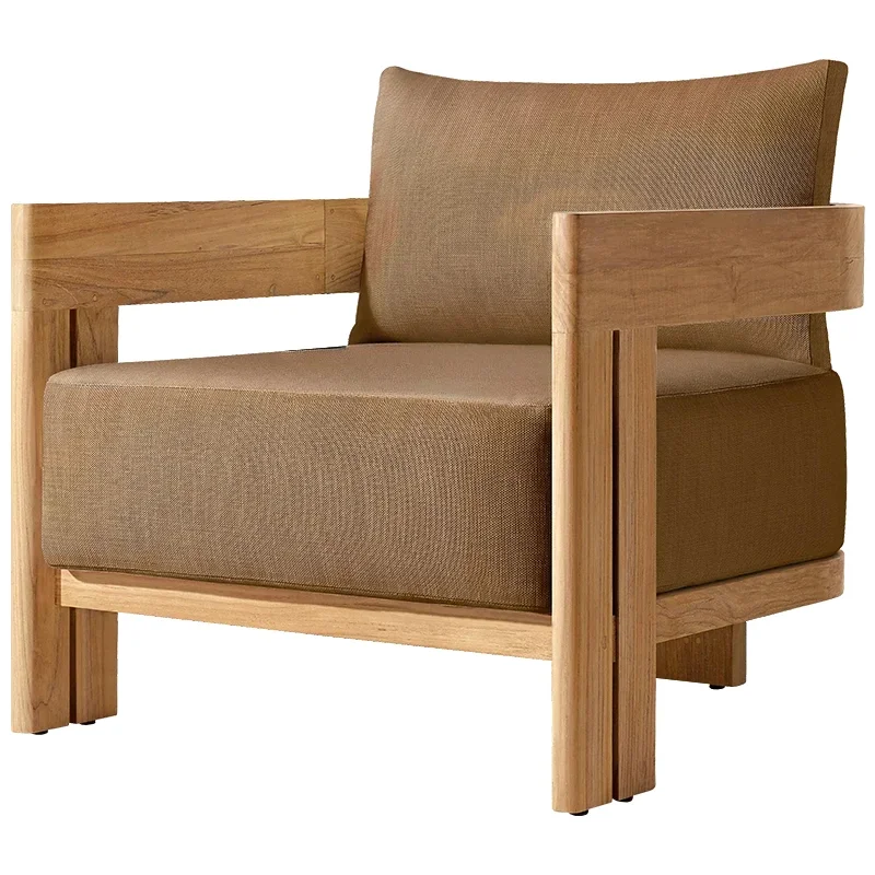

Outdoor Sofa Courtyard Villa Myanmar Teak Furniture Outdoor Waterproof Outdoor Garden Terrace Solid Wood Sofa